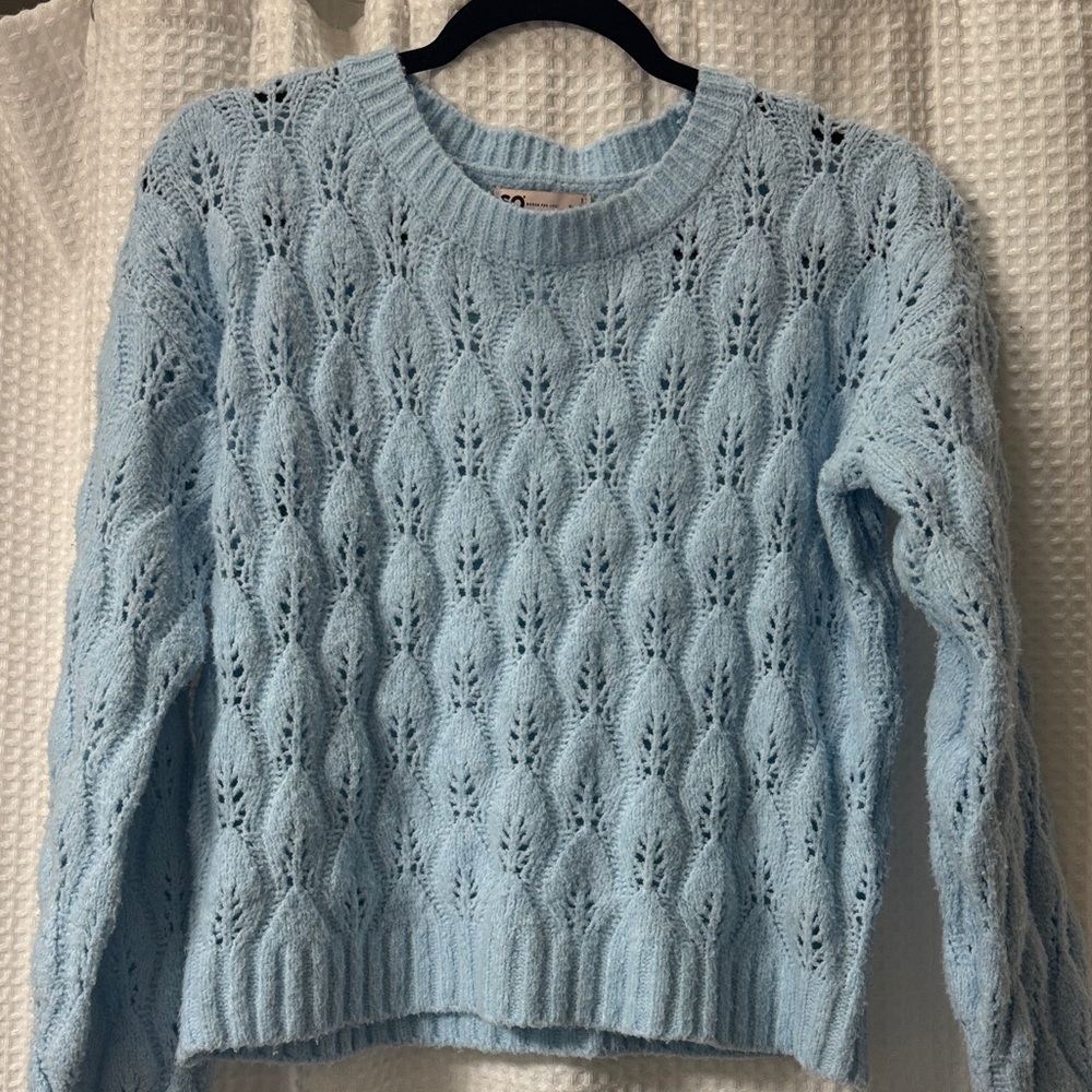 Light Blue Cable Knit Sweater